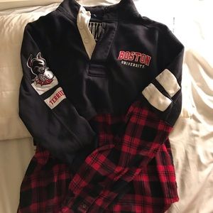 Plaid Boston University LF/Champion pullover